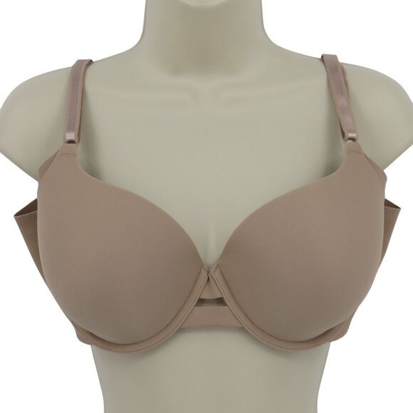 Warners 36C 01356 Underarm Smoothing Underwire Lightly Lined T Shirt Bra Beige - Picture 1 of 12